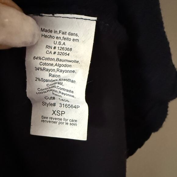 Anthropologie Left of Center sz XS navy blue lagenlook tank top - Picture 5 of 8